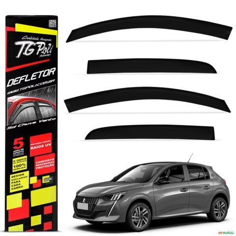 Calha de Chuva Peugeot 208 2021 a 2025 Inteiriça Acrílico Fumê Tgpoli Imagem Calha de Chuva Peugeot 208 2021 a 2025 Inteiriça Acrílico Fumê Tgpoli