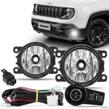 Kit Farol de Milha Jeep Renegade 2019 a 2023 Auxiliar Neblina Botão Original