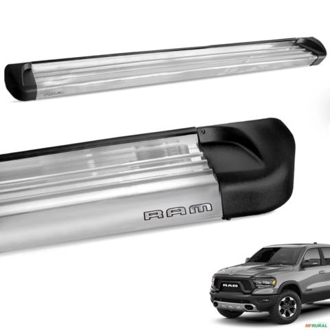 Estribo Lateral Dodge Ram 1500 CD 2021 a 2024 Alumínio Polido Track Imagem Estribo Lateral Dodge Ram 1500 CD 2021 a 2024 Alumínio Polido Track