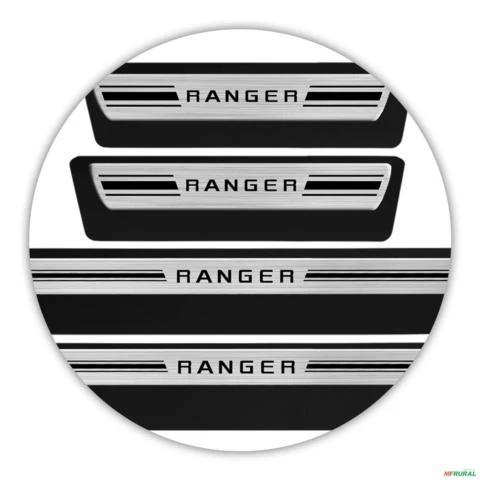 Jogo de Soleira Premium Ranger 2013 a 2023 Escovada 4 Portas