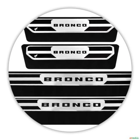 Jogo de Soleira Premium Ford Bronco 2021 a 2023 Escovada 4 Portas