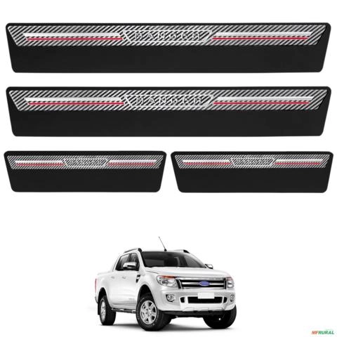 Jogo de Soleira Premium Ranger 2013 a 2025 Carbono 4 Portas Imagem Jogo de Soleira Premium Ranger 2013 a 2025 Carbono 4 Portas