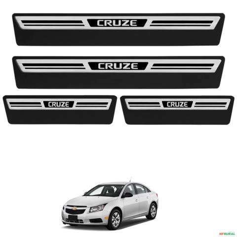 Jogo de Soleira Premium Cruze 2012 a 2023 Escovada 4 Portas Imagem Jogo de Soleira Premium Cruze 2012 a 2023 Escovada 4 Portas