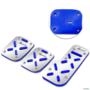 Pedaleiras Esportiva Tuning Cromada com Azul M1 3 Peças Imagem Pedaleiras Esportiva Tuning Cromada com Azul M1 3 Peças