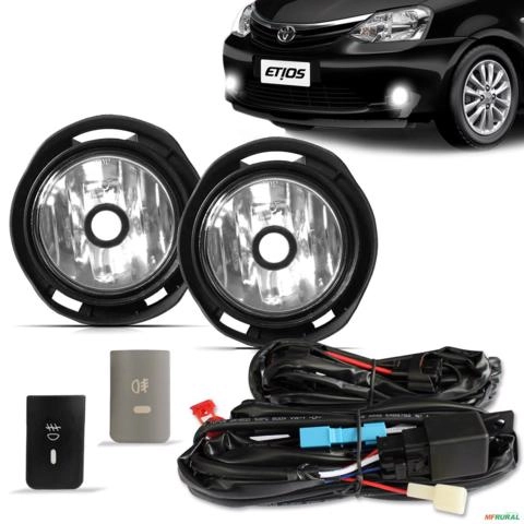 Kit Farol de Milha Etios 2012 a 2021 Auxiliar Neblina Botão Original Imagem Kit Farol de Milha Etios 2012 a 2021 Auxiliar Neblina Botão Original