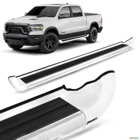 Estribo Lateral Dodge Ram 1500 2021 a 2023 Personalizado Branco Bright