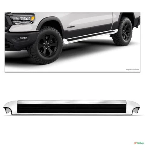 Estribo Lateral Dodge Ram 1500 2021 a 2023 Personalizado Branco Bright