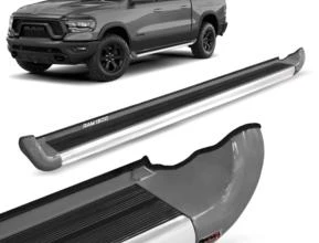 Estribo Lateral Dodge Ram 1500 2021 a 2023 Personalizado Cinza Maximum Steel