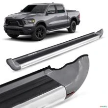 Estribo Lateral Dodge Ram 1500 2021 a 2023 Personalizado Prata Billet