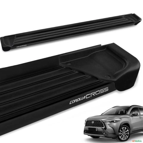 Estribo Lateral Corolla Cross 2021 a 2026 Alumínio Preto A1 Imagem Estribo Lateral Corolla Cross 2021 a 2026 Alumínio Preto A1