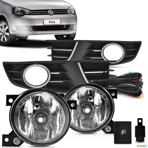 Kit Farol de Milha Volkswagen Polo 2013 a 2016 Auxiliar Neblina Botão Modelo Original Imagem Kit Farol de Milha Volkswagen Polo 2013 a 2016 Auxiliar Neblina Botão Modelo Original