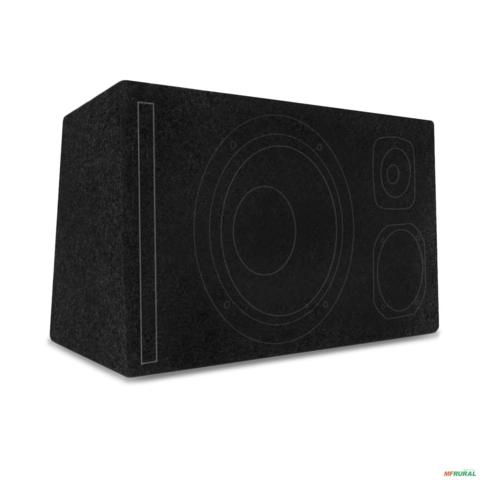 Caixa Trio para Alto Falante 12 Polegadas 1 Corneta 1 Tweeter 40L Dutada Preto Imagem Caixa Trio para Alto Falante 12 Polegadas 1 Corneta 1 Tweeter 40L Dutada Preto