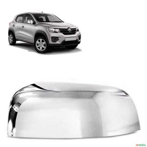 Aplique Capa de Retrovisor Kwid 2017 a 2023 Lado Direito Cromado Imagem Aplique Capa de Retrovisor Kwid 2017 a 2023 Lado Direito Cromado