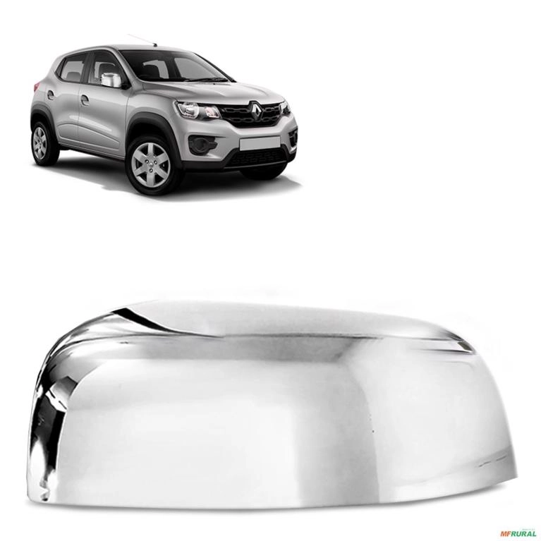 Aplique Capa de Retrovisor Kwid 2017 a 2023 Lado Direito Cromado Imagem Aplique Capa de Retrovisor Kwid 2017 a 2023 Lado Direito Cromado