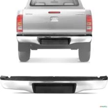 Parachoque Traseiro Toyota Hilux 2005 a 2015 Cromado Com Pisante