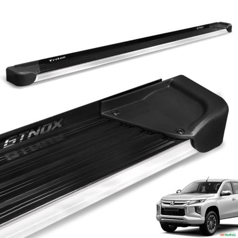 Estribo Lateral L200 Triton Sport 2017 a 2025 Alumínio Preto A4 Imagem Estribo Lateral L200 Triton Sport 2017 a 2025 Alumínio Preto A4