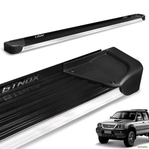 Estribo Lateral L200 Sport Outdoor 2004 a 2012 Alumínio Preto A4 Imagem Estribo Lateral L200 Sport Outdoor 2004 a 2012 Alumínio Preto A4