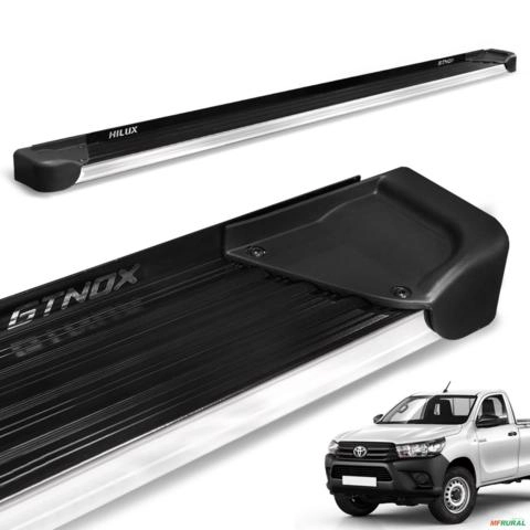 Estribo Lateral Hilux CS 2016 a 2025 Alumínio Preto A4 Imagem Estribo Lateral Hilux CS 2016 a 2025 Alumínio Preto A4