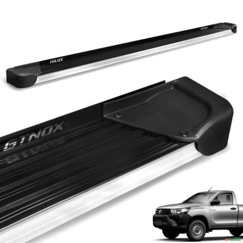 Estribo Lateral Hilux CS 2005 a 2015 Alumínio Preto A4 Imagem Estribo Lateral Hilux CS 2005 a 2015 Alumínio Preto A4