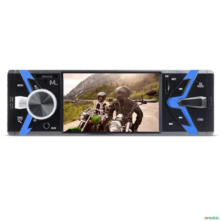 Radio Automotivo Mp5 Multilaser Groove P3341 Tela 4 pol BT USB SD FM Aux 4x45w