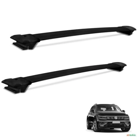 Rack Travessa de Teto Tiguan 2018 a 2025 Alumínio Preto Imagem Rack Travessa de Teto Tiguan 2018 a 2025 Alumínio Preto