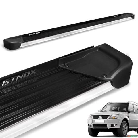 Estribo Lateral Pajero Tr4 2002 a 2015 Alumínio Preto A4 Imagem Estribo Lateral Pajero Tr4 2002 a 2015 Alumínio Preto A4