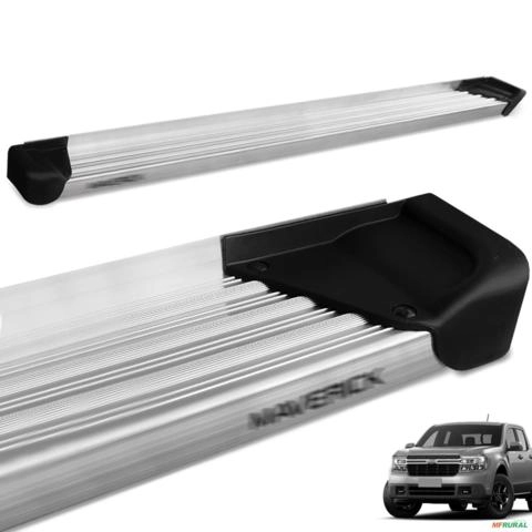 Estribo Lateral Maverick 2022 a 2025 Alumínio Natural A3 Imagem Estribo Lateral Maverick 2022 a 2025 Alumínio Natural A3