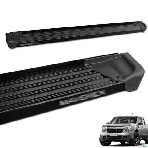 Estribo Lateral Maverick 2022 a 2025 Alumínio Preto A3 Imagem Estribo Lateral Maverick 2022 a 2025 Alumínio Preto A3