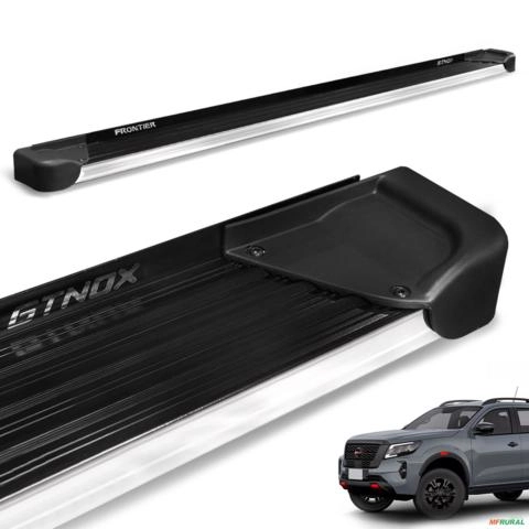 Estribo Lateral Frontier 2017 a 2025 Alumínio Preto A4 Imagem Estribo Lateral Frontier 2017 a 2025 Alumínio Preto A4