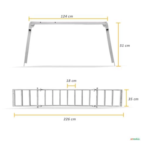 Imagem Extensor de Caçamba Frontier 2023 a 2025 Rampa Prata Imagem Extensor de Caçamba Frontier 2023 a 2025 Rampa Prata