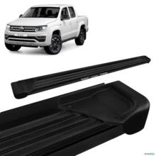 Estribo Lateral Amarok CD 2010 a 2023 Alumínio Preto A1 Com Adesivo