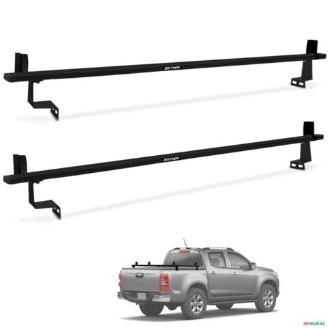 Rack de Caçamba Travessa 1,80 mts Universal Aluminio Preto Imagem Rack de Caçamba Travessa 1,80 mts Universal Aluminio Preto