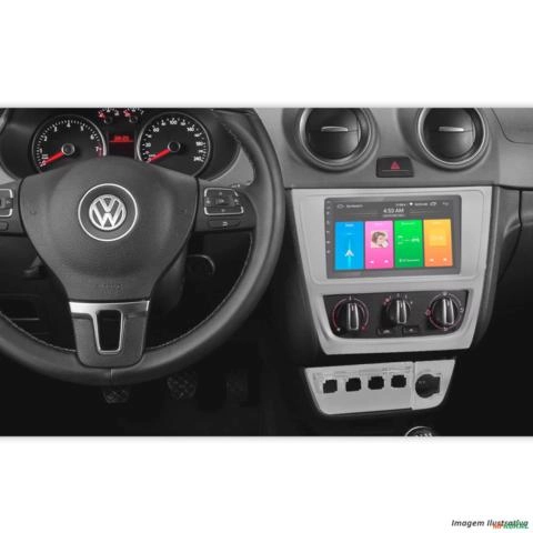 Imagem Moldura Do Painel 7 Polegadas Gol Voyage Saveiro 2013 a 2016 Prata Imagem Moldura Do Painel 7 Polegadas Gol Voyage Saveiro 2013 a 2016 Prata