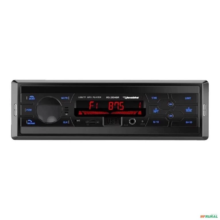 Radio Automotivo Roadstar RS2604BR Plus Mp3 Player Bluetooth USB SD FM Aux 4x30w