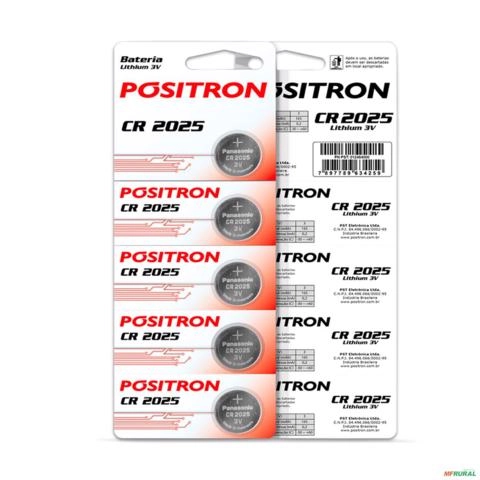 Bateria Para Controle Remoto Positron 5 Unidades CR2025 Imagem Bateria Para Controle Remoto Positron 5 Unidades CR2025