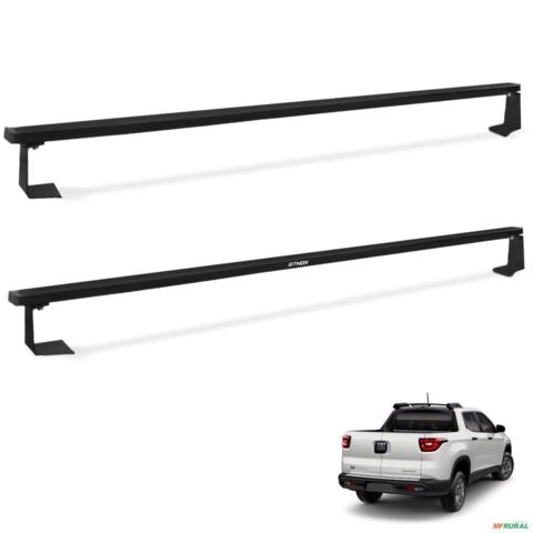 Rack Travessa de Caçamba Fiat Toro 2016 a 2025 1,60m Aço Preto Imagem Rack Travessa de Caçamba Fiat Toro 2016 a 2025 1,60m Aço Preto