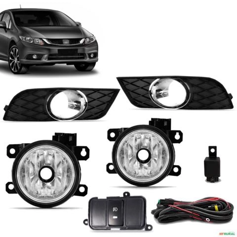 Kit Farol de Milha Civic 2015 2016 Botão Modelo Original Moldura Preto Imagem Kit Farol de Milha Civic 2015 2016 Botão Modelo Original Moldura Preto