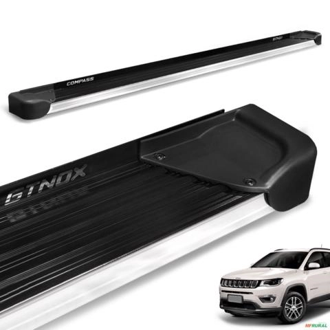 Estribo Lateral Jeep Compass 2016 a 2025 Alumínio Preto A4 Imagem Estribo Lateral Jeep Compass 2016 a 2025 Alumínio Preto A4