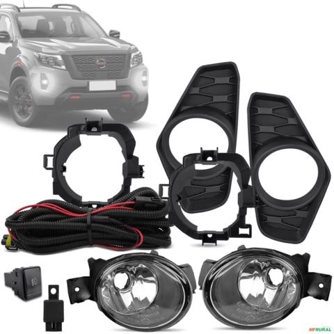 Kit Farol de Milha Frontier 2023 A 2025 Botão Modelo Original Moldura Preto Imagem Kit Farol de Milha Frontier 2023 A 2025 Botão Modelo Original Moldura Preto