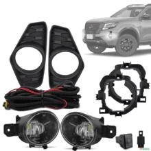 Kit Farol de Milha Frontier 2023 LED Botão Modelo Original Moldura Preto