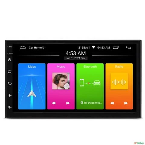 Central Multimídia Android Tela 7 Polegadas RS815BR Carplay Android Auto Bluetooth GPS