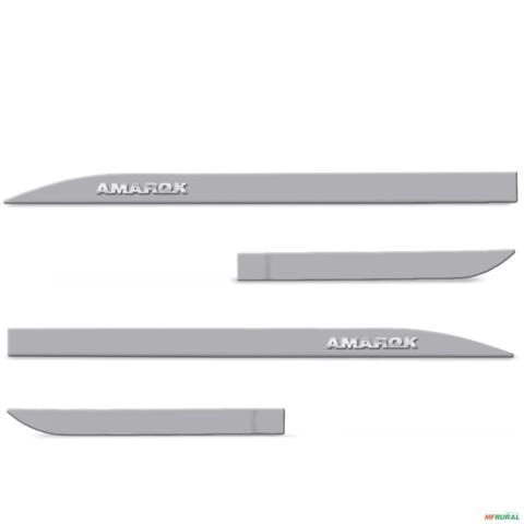 Jogo de Friso Lateral Amarok CD 2010 a 2025 Prata Pyrit Alto Relevo Imagem Jogo de Friso Lateral Amarok CD 2010 a 2025 Prata Pyrit Alto Relevo