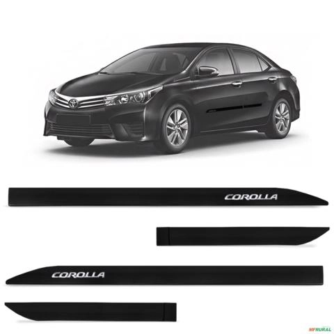 Jogo de Friso Lateral Corolla 2015 a 2023 Preto Eclipse Alto Relevo Imagem Jogo de Friso Lateral Corolla 2015 a 2023 Preto Eclipse Alto Relevo
