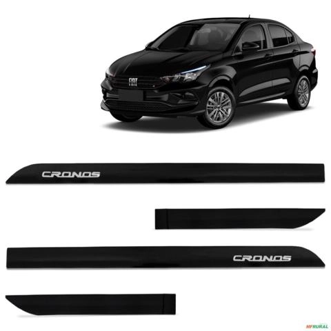 Jogo de Friso Lateral Cronos 2018 a 2026 Preto Vulcano Alto Relevo Imagem Jogo de Friso Lateral Cronos 2018 a 2026 Preto Vulcano Alto Relevo