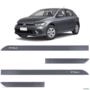 Jogo de Friso Lateral Polo 2018 a 2023 Cinza Platinium Alto Relevo Imagem Jogo de Friso Lateral Polo 2018 a 2023 Cinza Platinium Alto Relevo
