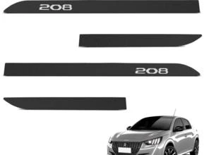Jogo de Friso Lateral Peugeot 208 2013 a 2024 Preto Texturizado