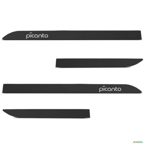 Jogo de Friso Lateral Picanto 2007 a 2019 Preto Texturizado