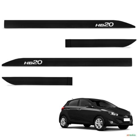 Jogo de Friso Lateral Hb20 2013 a 2025 Preto Onix Imagem Jogo de Friso Lateral Hb20 2013 a 2025 Preto Onix