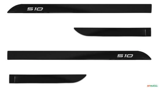 Jogo de Friso Lateral S10 2012 a 2024 Preto ouro negro Imagem Jogo de Friso Lateral S10 2012 a 2024 Preto ouro negro