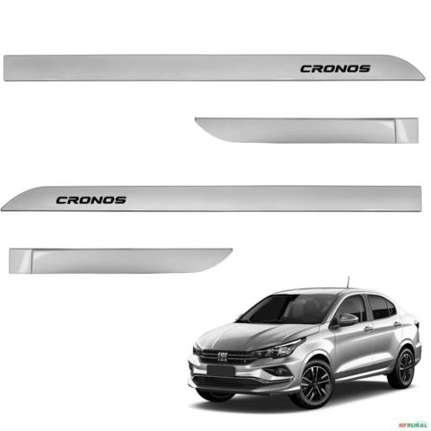 Jogo de Friso Lateral Cronos 2018 a 2026 Prata Bari Imagem Jogo de Friso Lateral Cronos 2018 a 2026 Prata Bari